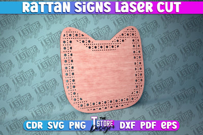 Rattan Sign Laser Cut | Laser Cut Design | CNC Files SVG The T Store Design 