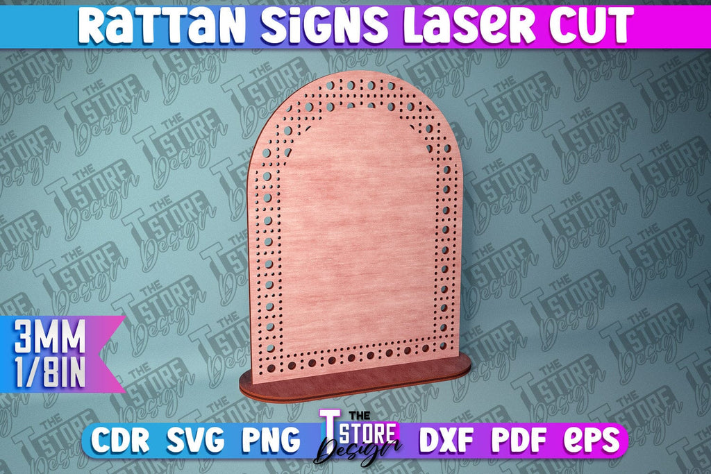Rattan Sign Laser Cut | Laser Cut Design | CNC Files - So Fontsy