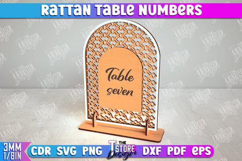 Rattan Table Numbers Bundle | Table Number Sign | Event Tables Décor | Boho Styled | CNC Files SVG The T Store Design 