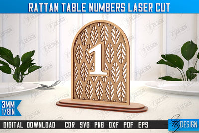 Rattan Table Numbers | Table Number Sign | Event Tables Décor | Boho Styled | CNC File SVG Fly Design 