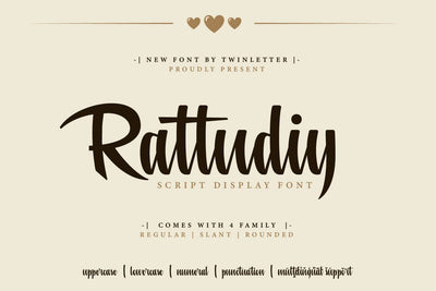 Rattudiy - Script Font Font twinletter 