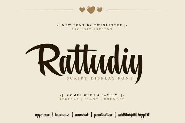 Rattudiy - Script Font Font twinletter 