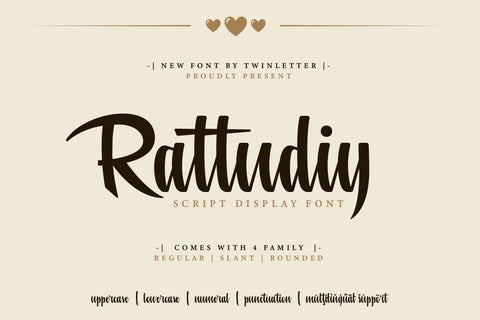 Rattudiy - Script Font Font twinletter 