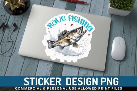 Rave fishing Sticker Design Sublimation Regulrcrative 