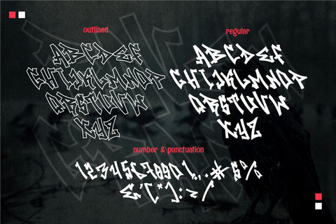 Raven Graff - Outlined Monoline Graffiti Font Font Mozzatype 