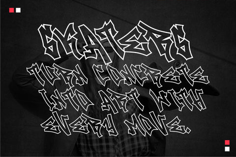 Raven Graff - Outlined Monoline Graffiti Font Font Mozzatype 