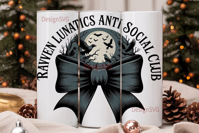 Raven Lunatics Tumbler Wrap Sublimation DesignSVG 