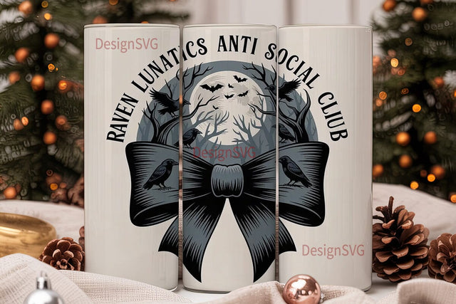 Raven Lunatics Tumbler Wrap Sublimation DesignSVG 