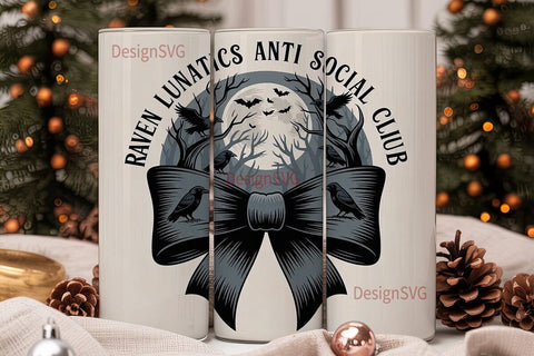 Raven Lunatics Tumbler Wrap Sublimation DesignSVG 