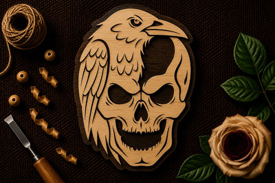 Raven Skull Macabre Art Laser Cut SVG File SVG Regulrcrative 