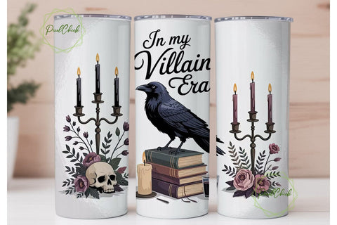 Raven Villain Era 20oz Tumbler Wrap Sublimation PixelChick 