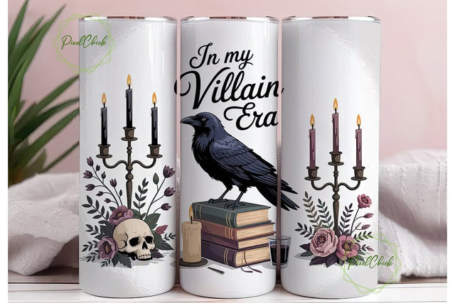 Raven Villain Era 20oz Tumbler Wrap Sublimation PixelChick 