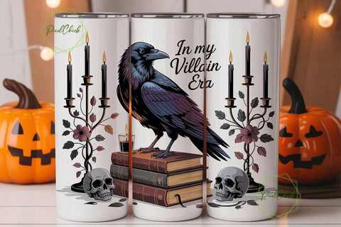 Raven Villain Era 20oz Tumbler Wrap Sublimation PixelChick 