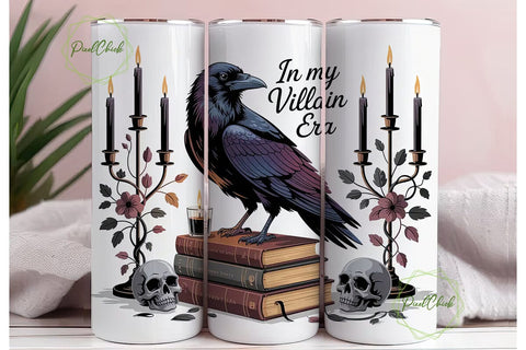 Raven Villain Era 20oz Tumbler Wrap Sublimation PixelChick 