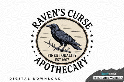 Raven's curse apothecary sublimation png design Sublimation Regulrcrative 