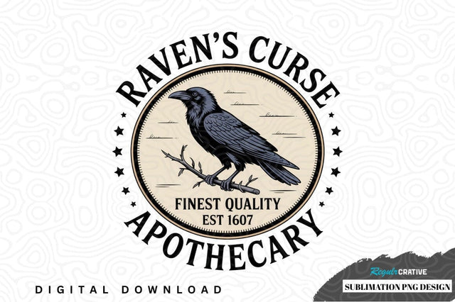 Raven's curse apothecary sublimation png design Sublimation Regulrcrative 