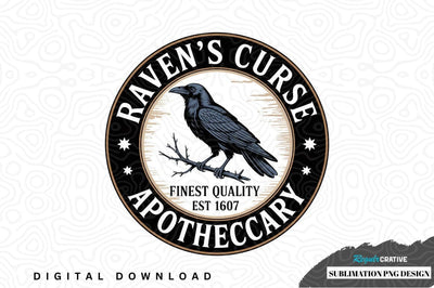 Raven's curse apothecary sublimation png design Sublimation Regulrcrative 