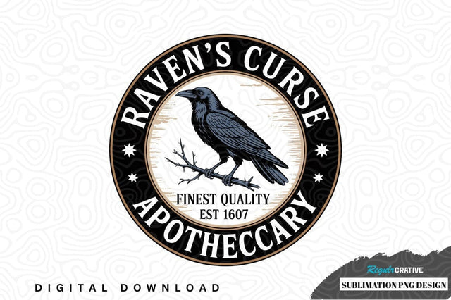 Raven's curse apothecary sublimation png design Sublimation Regulrcrative 