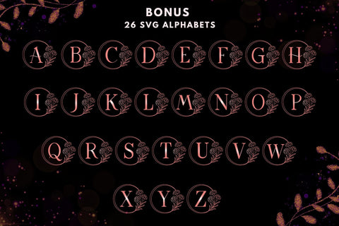 Ravina Monogram Font | Elegant Floral Alphabet with SVG Bonus Font AnningArts Design 