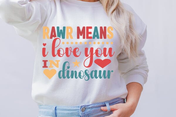 Rawr Means i love you in dinosaur SVG Angelina750 
