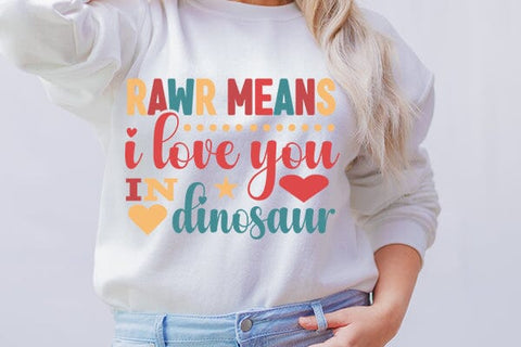 Rawr Means i love you in dinosaur SVG Angelina750 