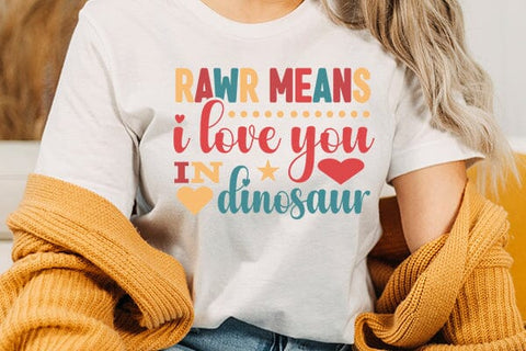 Rawr Means i love you in dinosaur SVG Angelina750 
