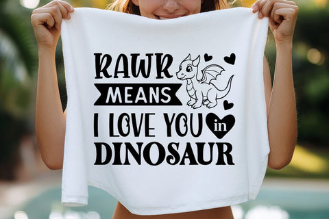 Rawr Means i love you in dinosaur SVG Angelina750 
