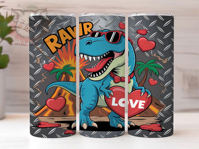 Rawr-some Love Dinosaur Tumbler, Valentine Dino Design, Romantic Dinosaur Tumbler, Love Pun Present, Rawr Love Gift, Couples Dino Tumbler, Dinosaur Romance Wrap Sublimation Lara' s Designs 
