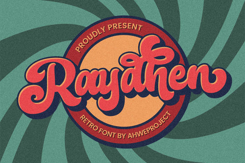 Raydhen - Retro Script Display Font ahweproject 