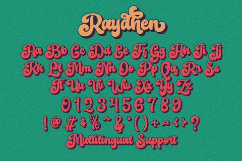 Raydhen - Retro Script Display Font ahweproject 