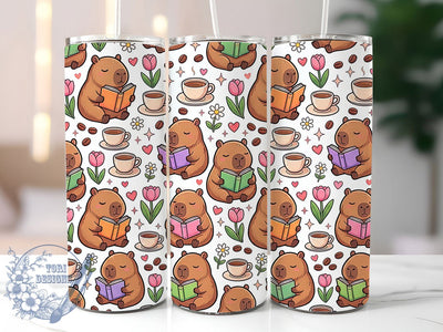 Reading Capybaras 20oz Tumbler, Reading Capybaras, Capybara Tumbler, Capybara PNG, Bookish Capybara, Reading Capybara, Capybara Wrap PNG, 20oz Tumbler Wrap Sublimation ToriDesigns 