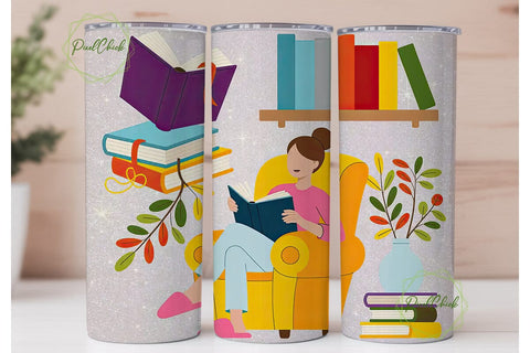 Reading Cozy Scene 20oz Tumbler Wrap Sublimation PixelChick 