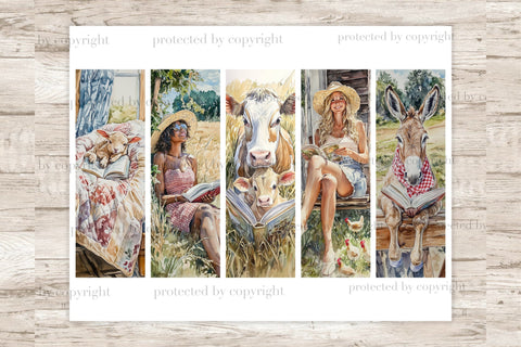 Reading Farm Animals Bookmarks | Summer Reading Accessories SVG GlamArtZhanna 