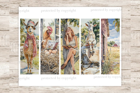 Reading Farm Animals Bookmarks | Summer Reading Accessories SVG GlamArtZhanna 