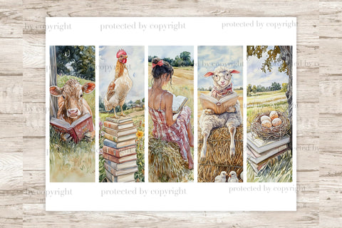 Reading Farm Animals Bookmarks | Summer Reading Accessories SVG GlamArtZhanna 