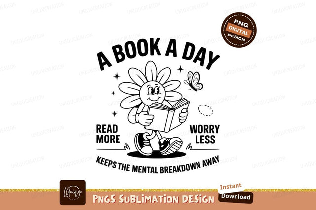 Reading Flower Character Sublimation Png Design Sublimation Designangry 