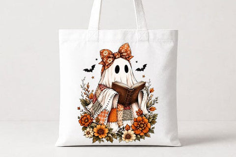 Reading Ghost PNG Cute Halloween Book Lover Digital Download SVG BillahCrafts 