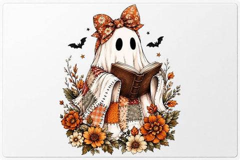 Reading Ghost PNG Cute Halloween Book Lover Digital Download SVG BillahCrafts 