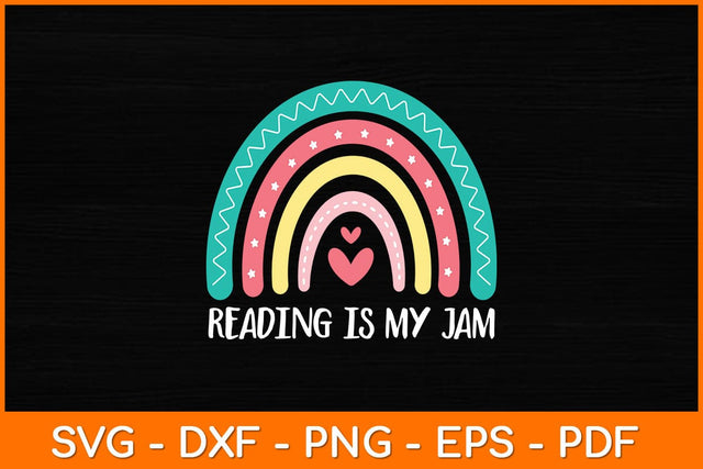 Reading Is My Jam Cute Rainbow Svg File SVG artprintfile 