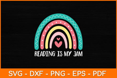 Reading Is My Jam Cute Rainbow Svg File SVG artprintfile 