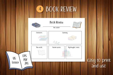 Reading Journal for Kids| Print Template PDF & Vector Sublimation AnnaViolet_store 