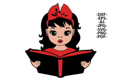 Reading Kids Clipart Bundle SVG PNG JPG PDF AI DXF EPS | Cute Girl and Boy Book Illustrations for School Projects Classroom Decor Cricut Crafts SVG 1uniqueminute 