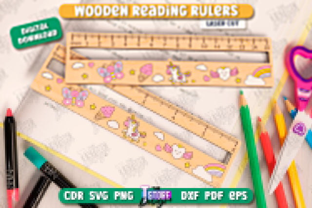 Reading Rulers Laser Cut | Easier Reading | School Supplies | Laser-Engraved | Reading Line Guides | CNC File SVG The T Store Design 
