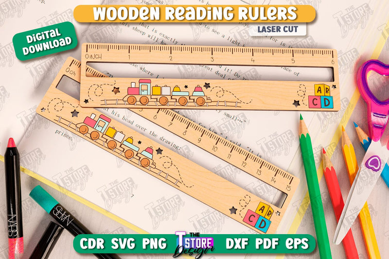 Reading Rulers Laser Cut | Easier Reading | School Supplies | Laser-Engraved | Reading Line Guides | CNC File SVG The T Store Design 