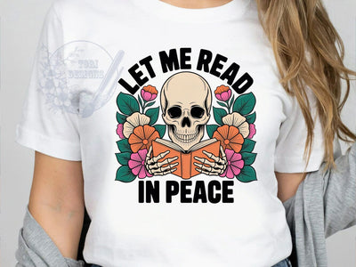 Reading Skull Retro T-Shirt PNG, Neutral Expression, Open Book, Retro Graphic, Peaceful Design, Skinny Tumbler, Sublimation PNG Sublimation ToriDesigns 