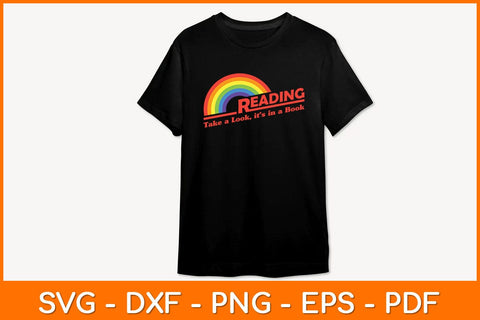 Reading Take A Look, It’s In A Book Vintage Retro Rainbow Svg File SVG artprintfile 