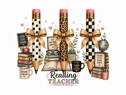 Reading Teacher Clipart PNG Pencil Bow SVG artprintfile 