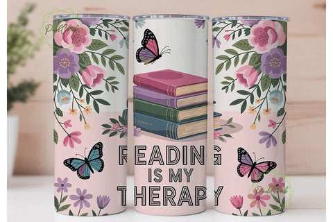 Reading Therapy 20oz Tumbler Wrap Sublimation PixelChick 