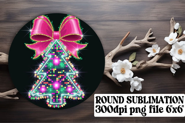 ready for custom keychain sublimation! , Trendy circle PNGs, Neon Xmas Sublimation afrosvg 
