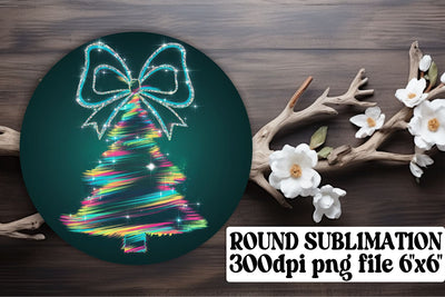 ready for keychain sublimation projects! , Stylish round designs, Neon Xmas Sublimation afrosvg 
